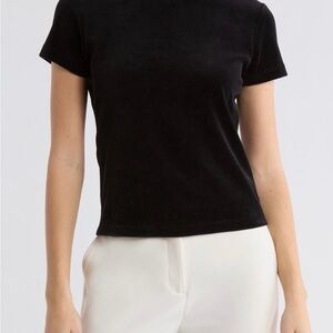 NWT THEORY Tiny Tee 2 Black Jersey Velvet Size Medium